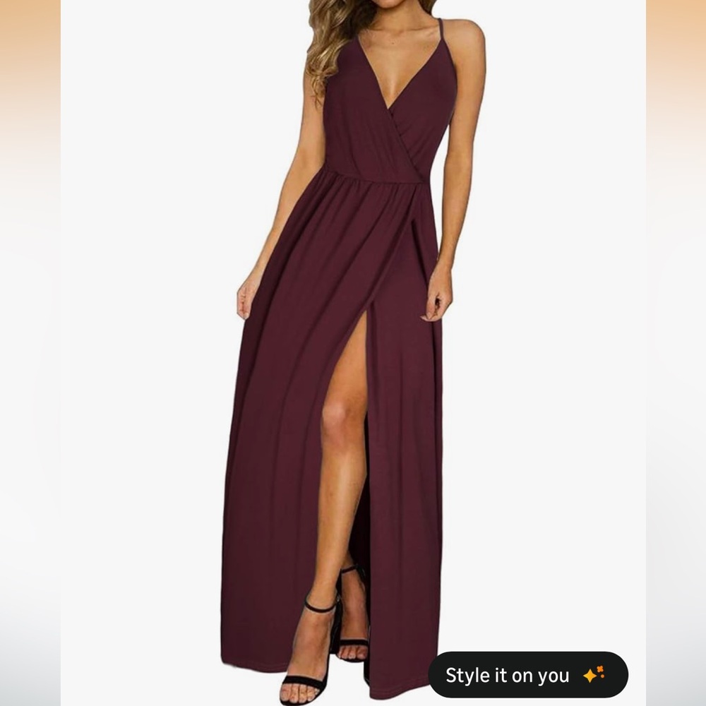 Elegant Burgundy Maxi Dress